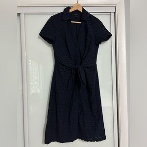 Talbots navy eyelet dress